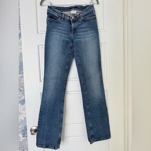 Theory Luca High Rise Straight Leg Jeans Medium Dark Wash Faux Pockets 27 Size 4